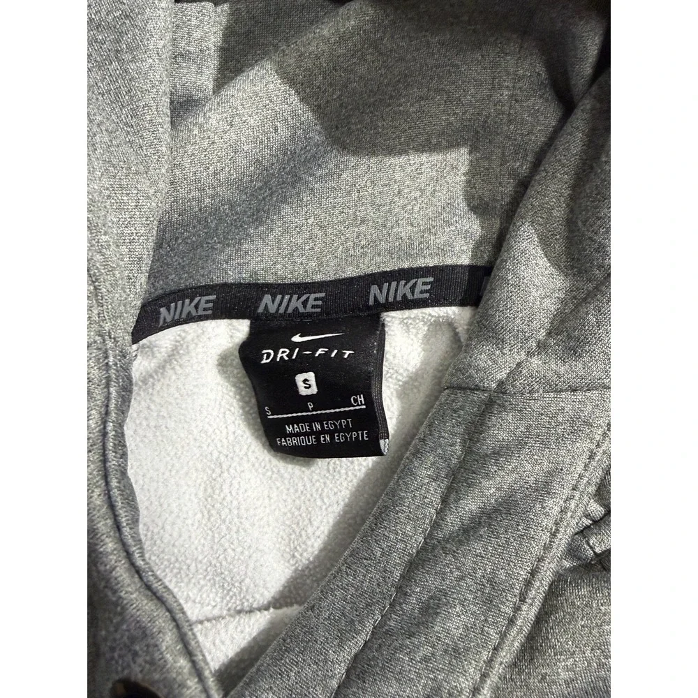 Nike Dri Fit‎ Logo Athletic Fit Hoodie Sweatshirt (Men's Small) Gray